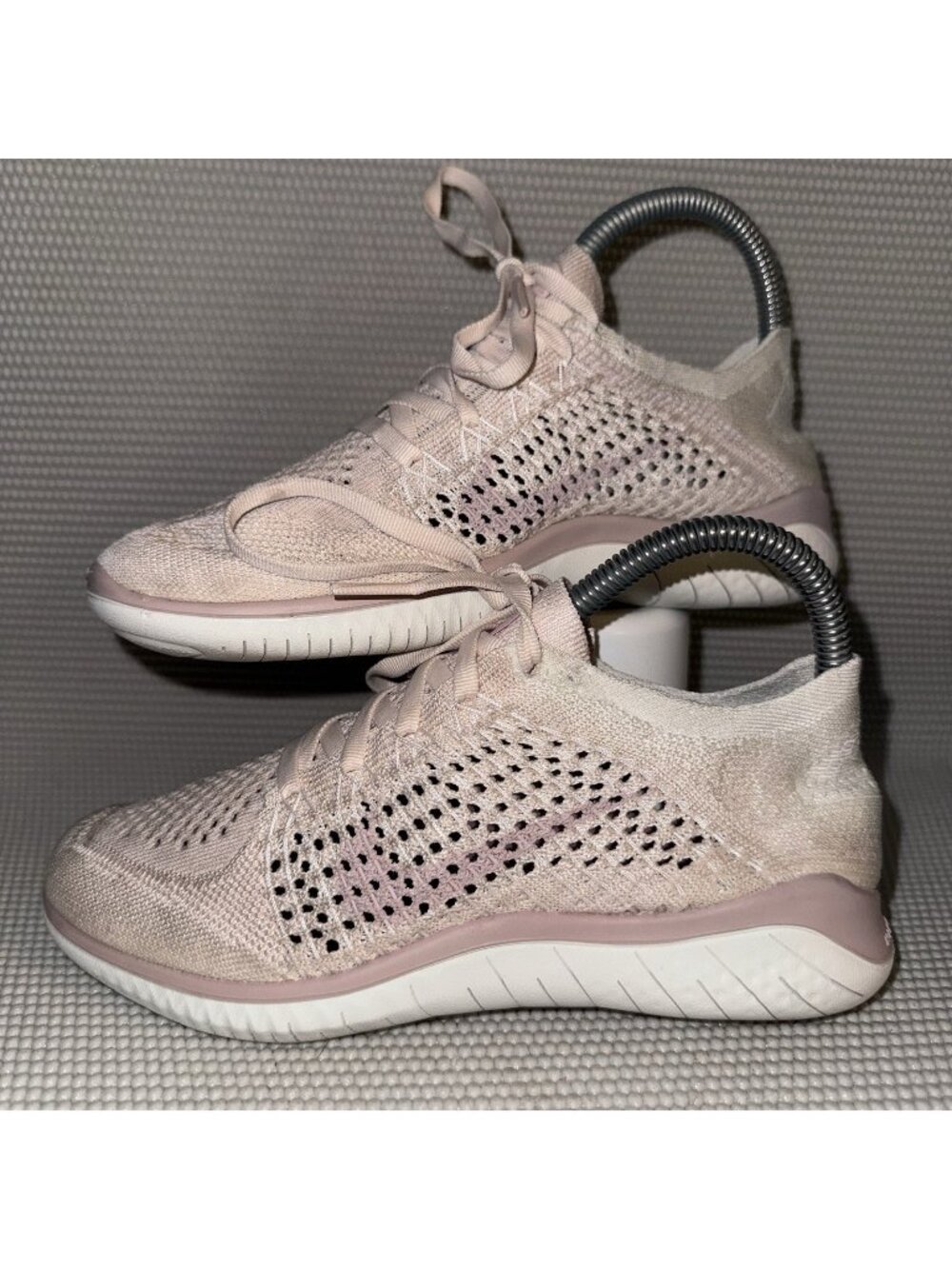 Nike Free RN Flyknit Running Pink White Athletic Shoes Sneakers Women’s Size 6